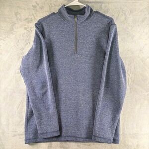 GAP Men's 1/4 Zip Sweater Size Medium Blue Stand-up Collar Preppy Casual Office‎